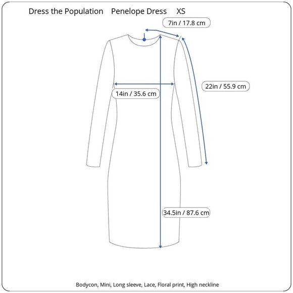 Dress the Population Women Size XS Red Penelope Lace Floral Bodycon Mini Dress - Picture 6 of 15